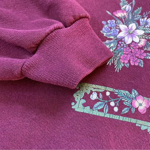 Vintage 90s Whim Z Petites Floral Grandma Sweatshirt - Picture 6 of 8